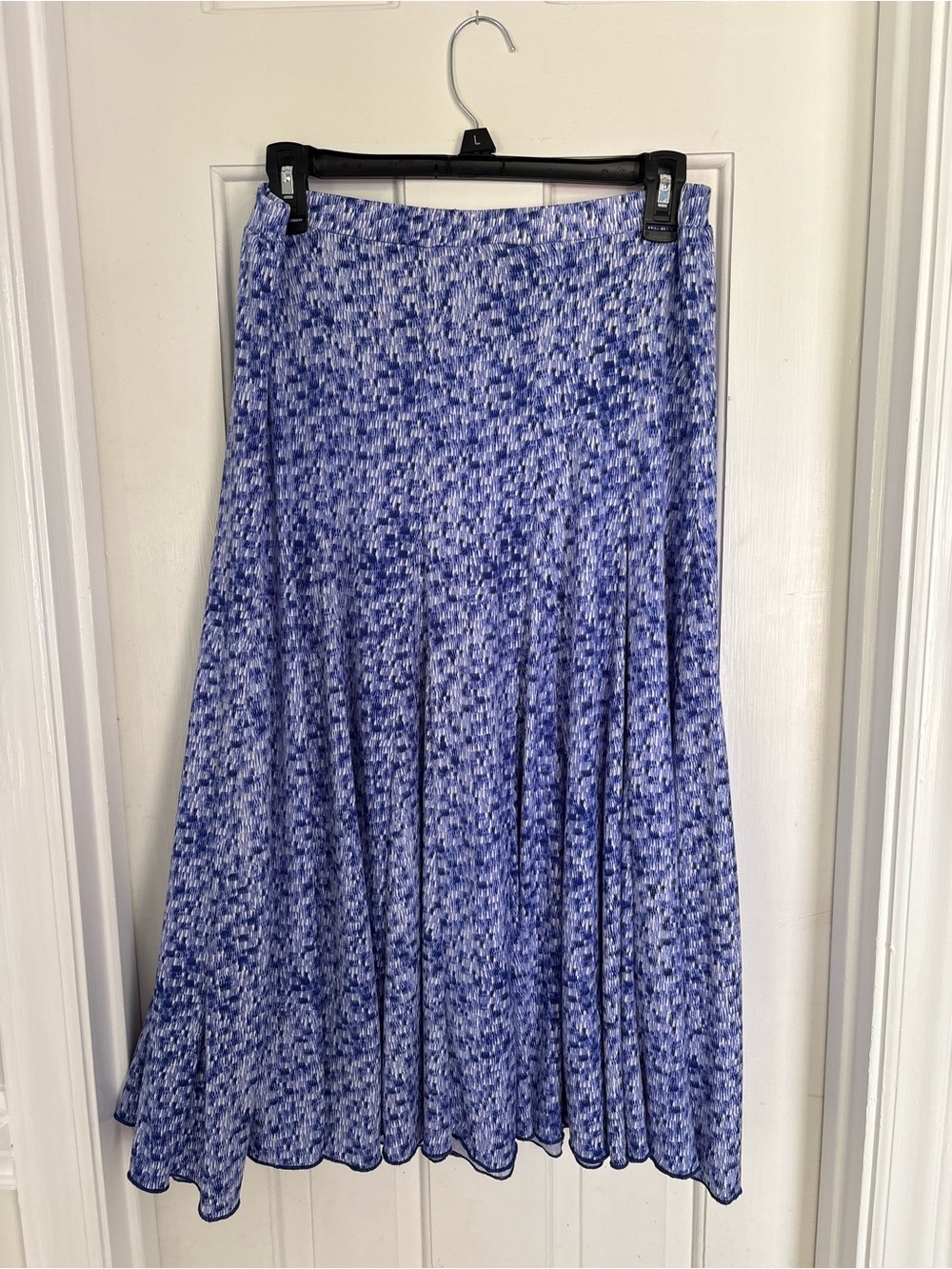 Premise Blue Printed Midi A-Line Skirt